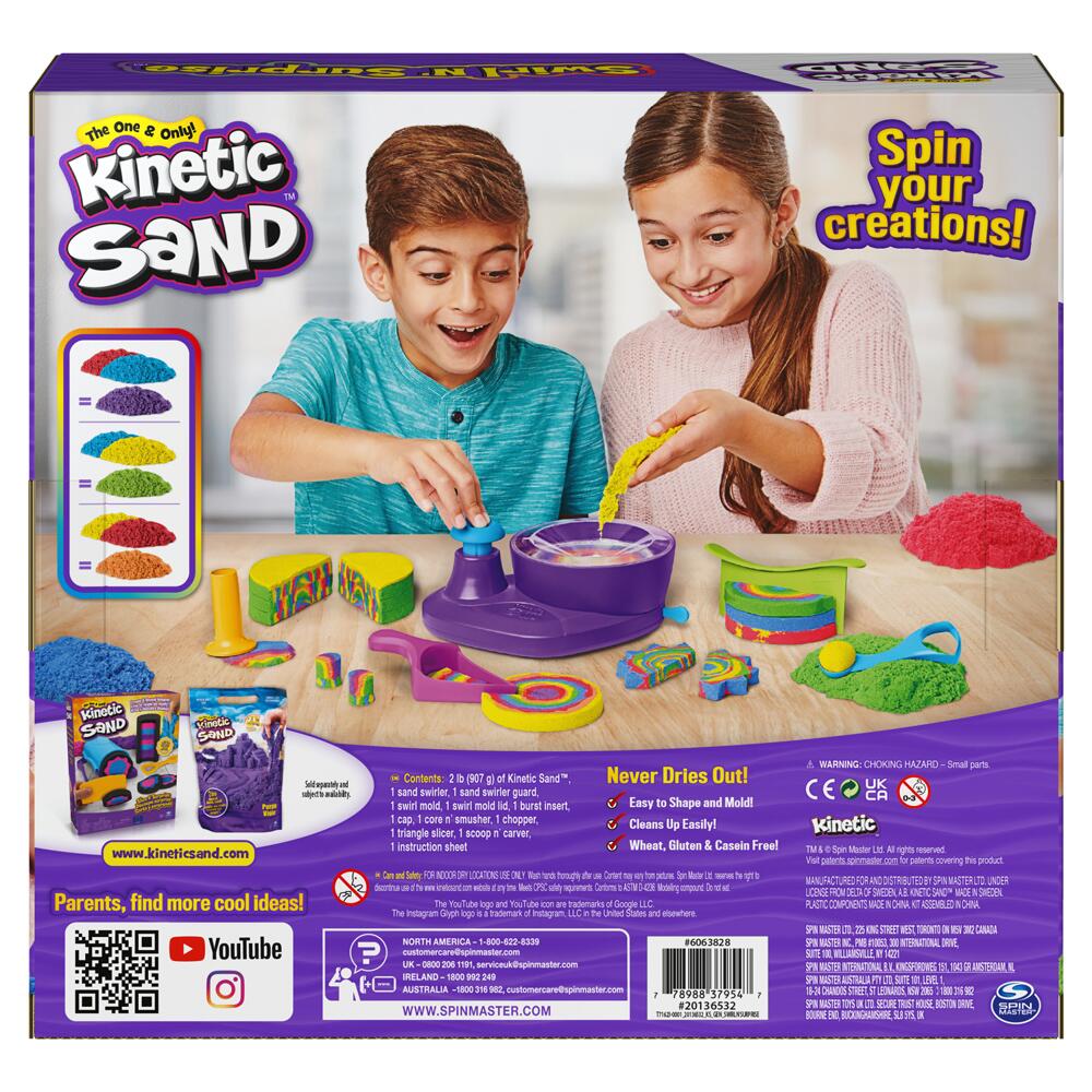 Kinetic Sand Swirl N' Surprise Creative Art Set with Tools and