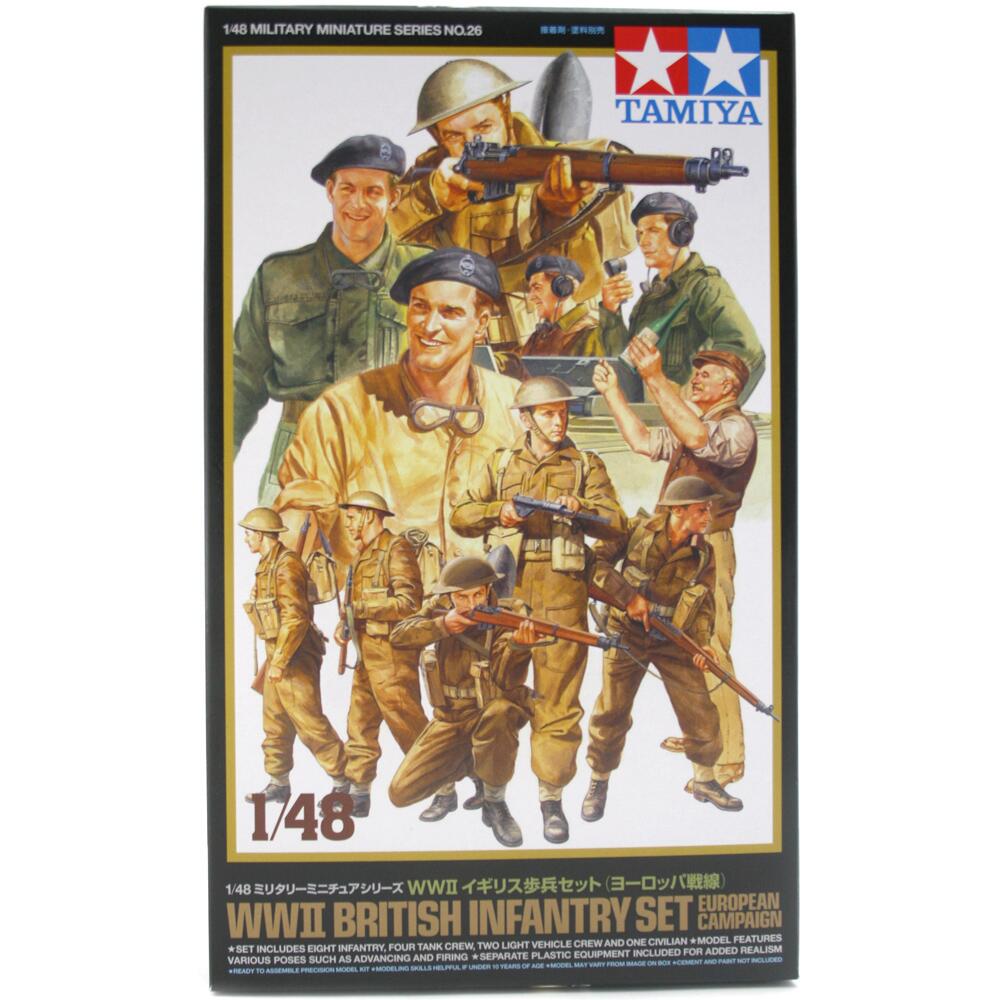 Tamiya British Infantry European Campaign Figure Assembly Set Scale 1/48 32526