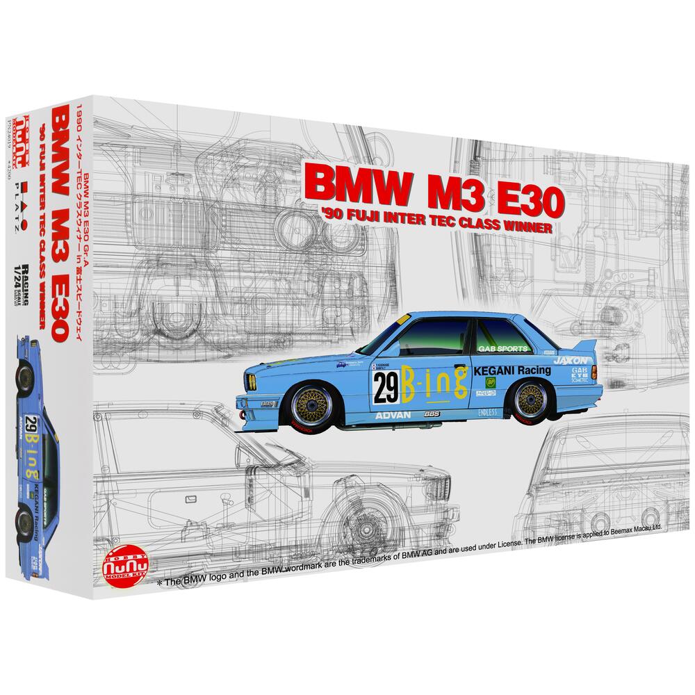 Nunu BMW M3 E30 1990 Fuji Intertec Class Winner Touring Car Model Kit Scale 1:24 NU24019