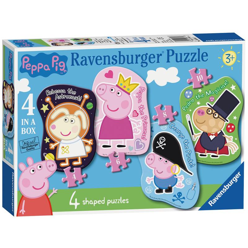 Ravensburger Peppa Pig 4 in a Box Shaped Jigsaw Puzzles
