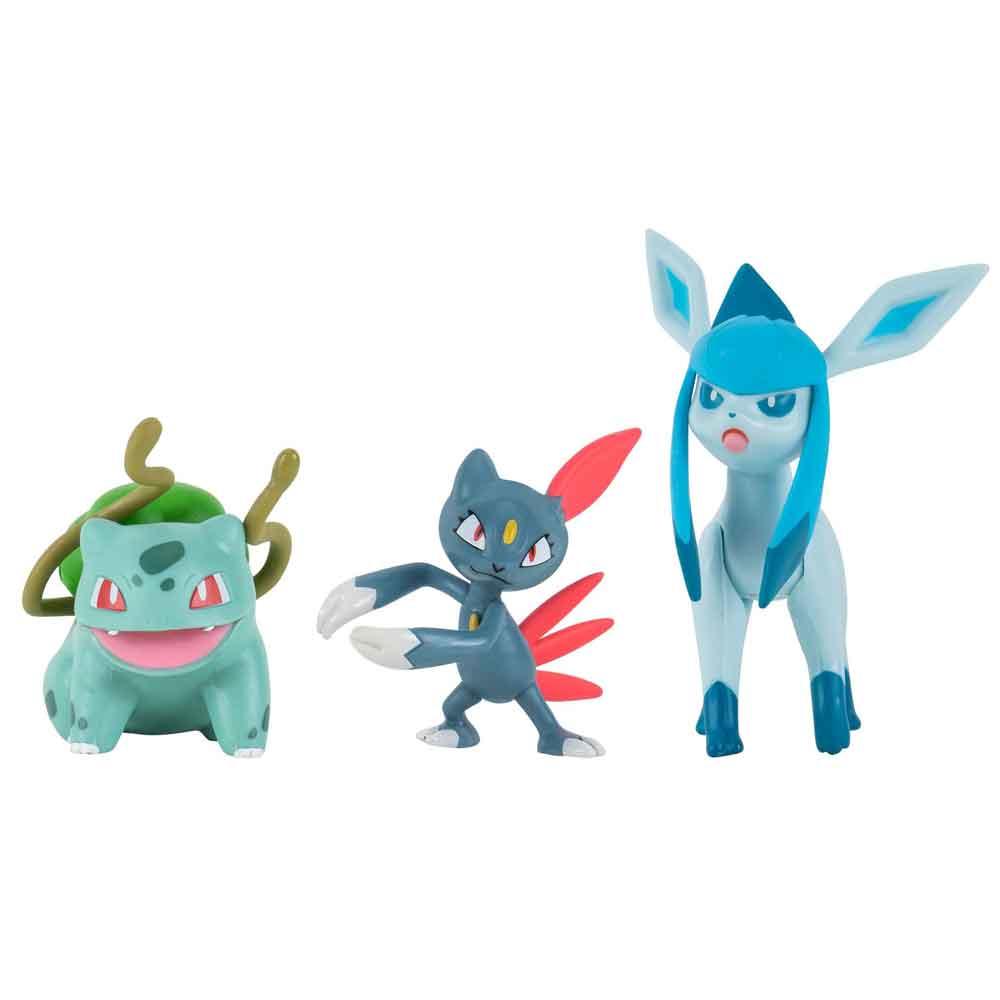 Pokémon BULBASAUR, SNEASEL & GLACEON 2-Inch Battle Figure 3 Pack