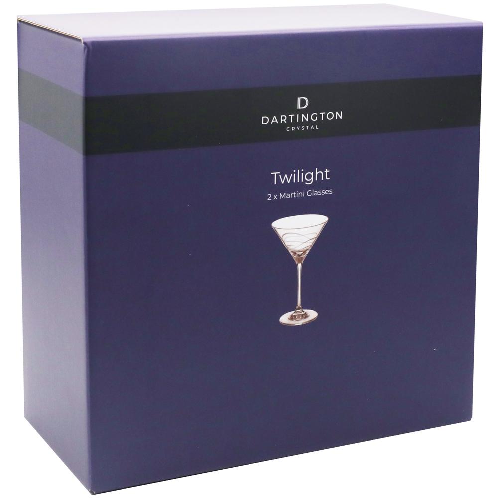 View 2 Dartington Crystal Twilight Martini Glasses 210ml Set of 2 Boxed TWI3560/2/P