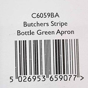 View 3 Samuel Lamont Butchers Stripe Bottle Green Cotton Apron C6059BA