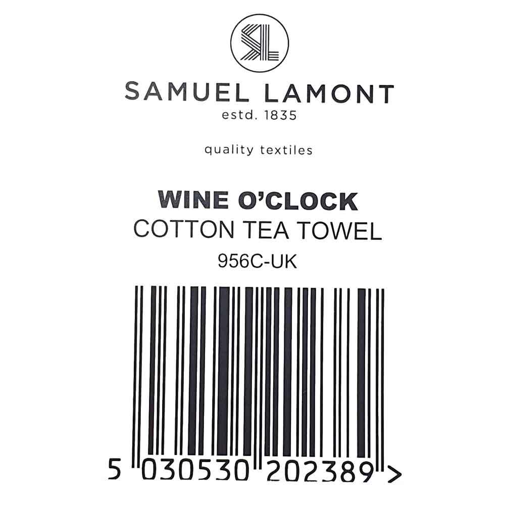 View 2 Samuel Lamont Tottering By Gently "Wine O' Clock" Cotton Tea Towel 956C-UK