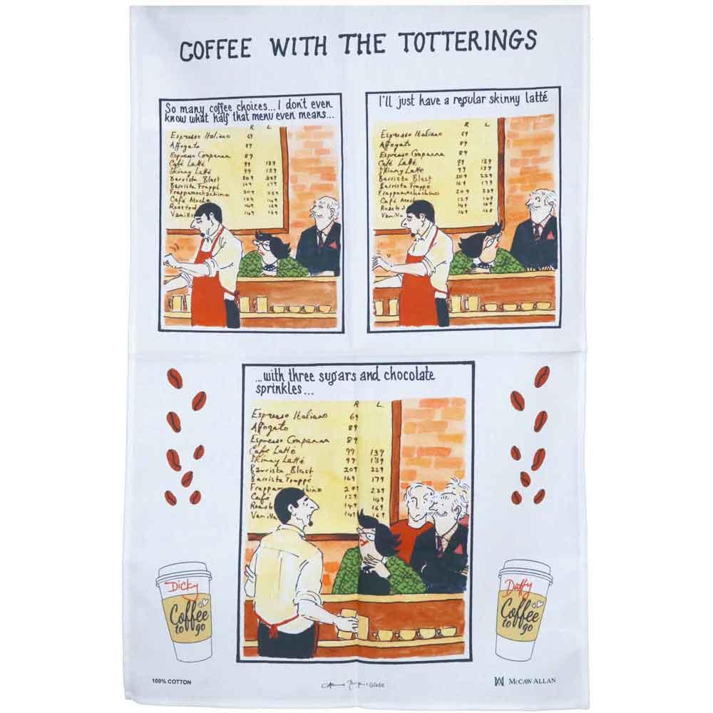 Samuel Lamont Tottering By Gently Coffee with The Totterings Cotton Tea Towel 694C