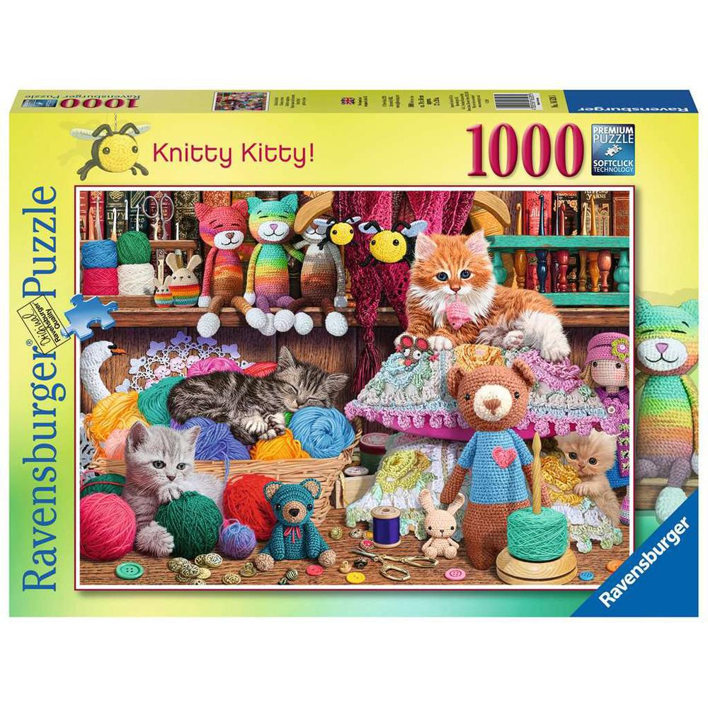 Ravensburger Knitty Kitty 1000 Piece Jigsaw Puzzle 16528