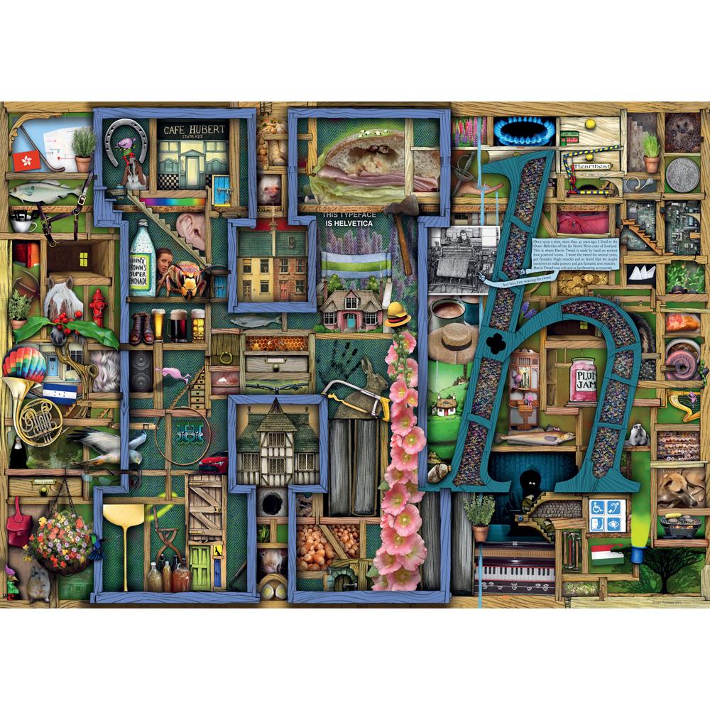 View 2 Ravensburger Colin Thompson Awesome Alphabet No.6 H 1000 Piece Jigsaw Puzzle 16876