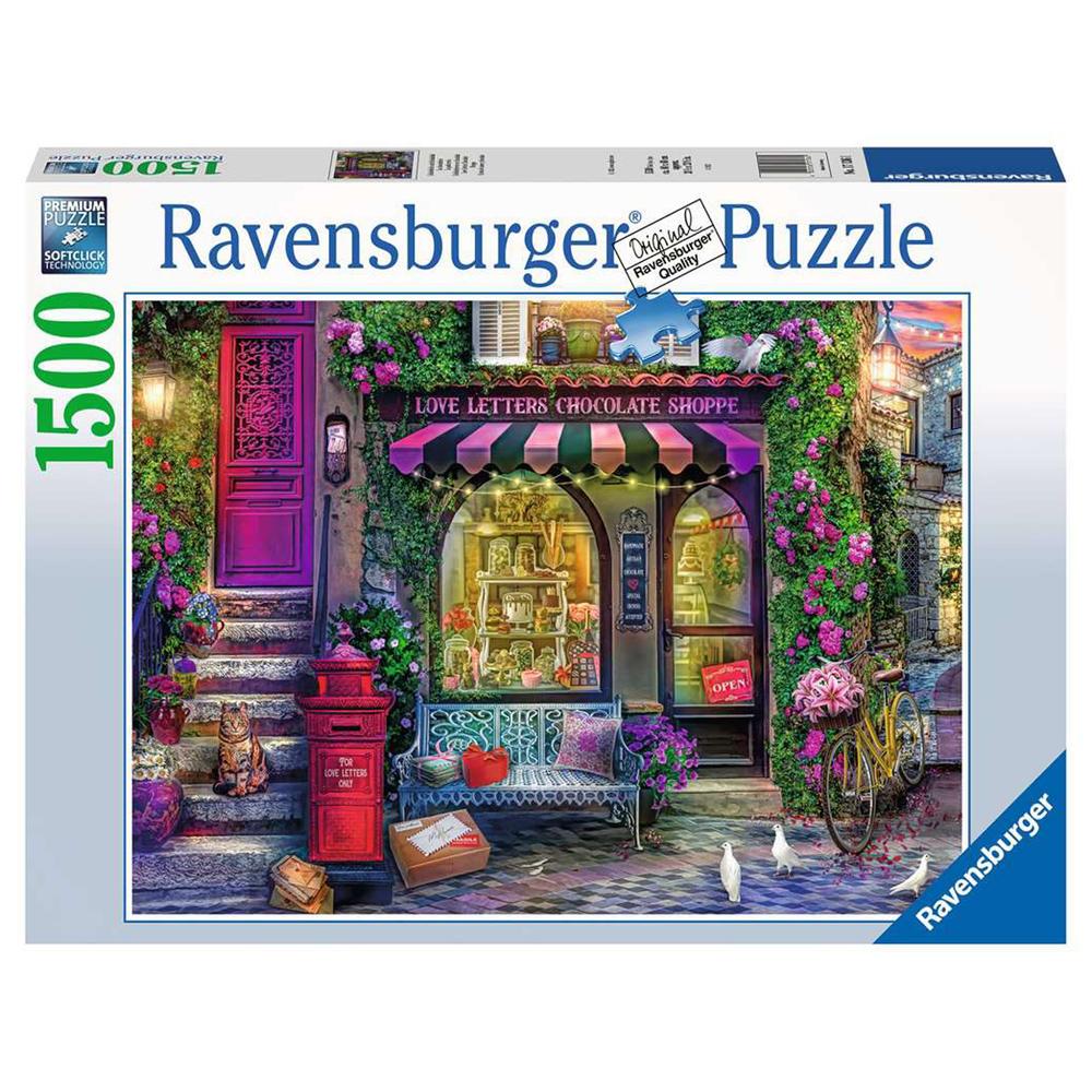 Ravensburger Love Letters Chocolate Shop 1500 Piece Jigsaw Puzzle 17136