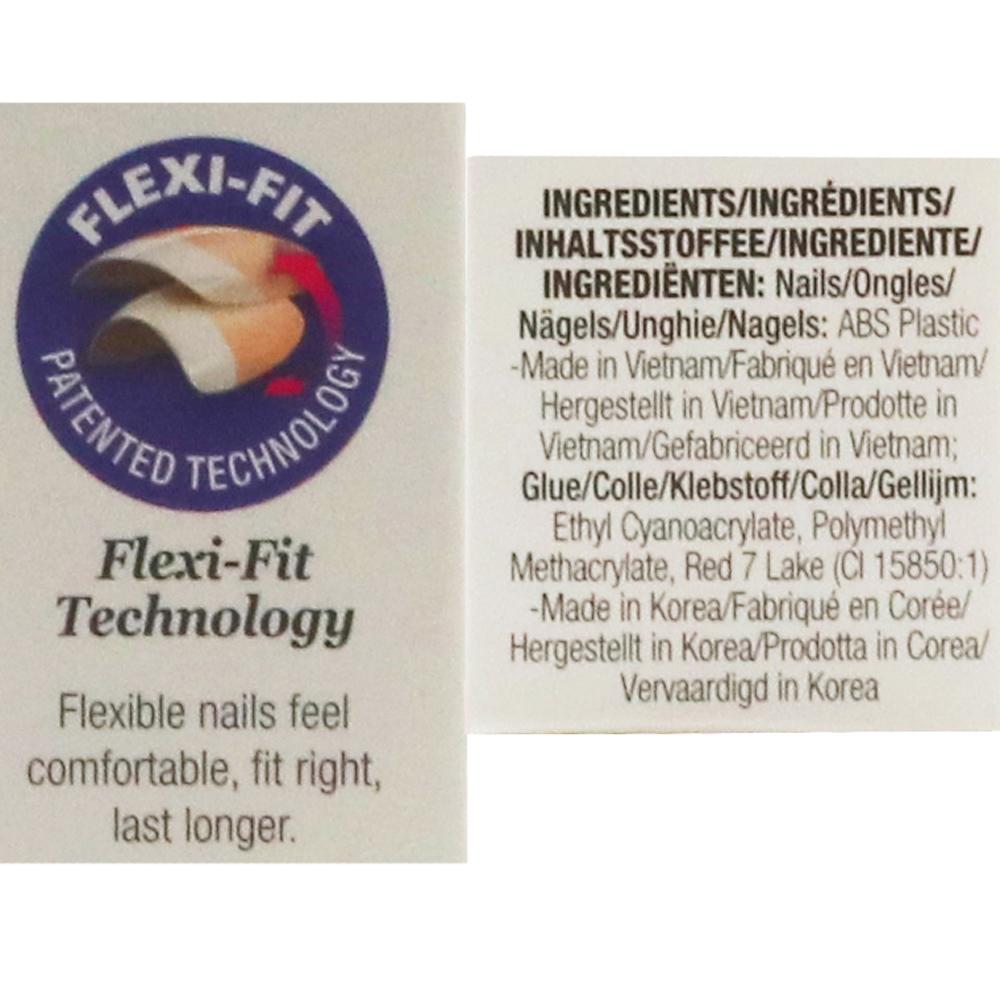 KISS Salon Acrylic French Nails Je T'aime Medium Length Pack of 28 with