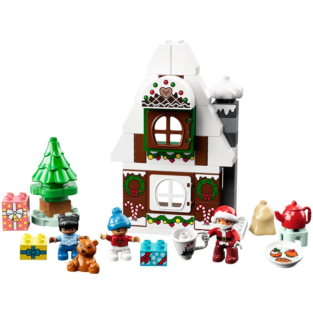 View 2 LEGO Duplo Santa's Gingerbread House Festive Building Toy for Ages 2+ 10976