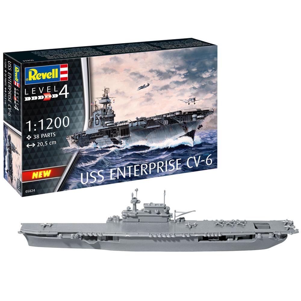 Revell USS Enterprise CV 6 US Aircraft Carrier Model 05824 Kit Scale 1:1200 05824