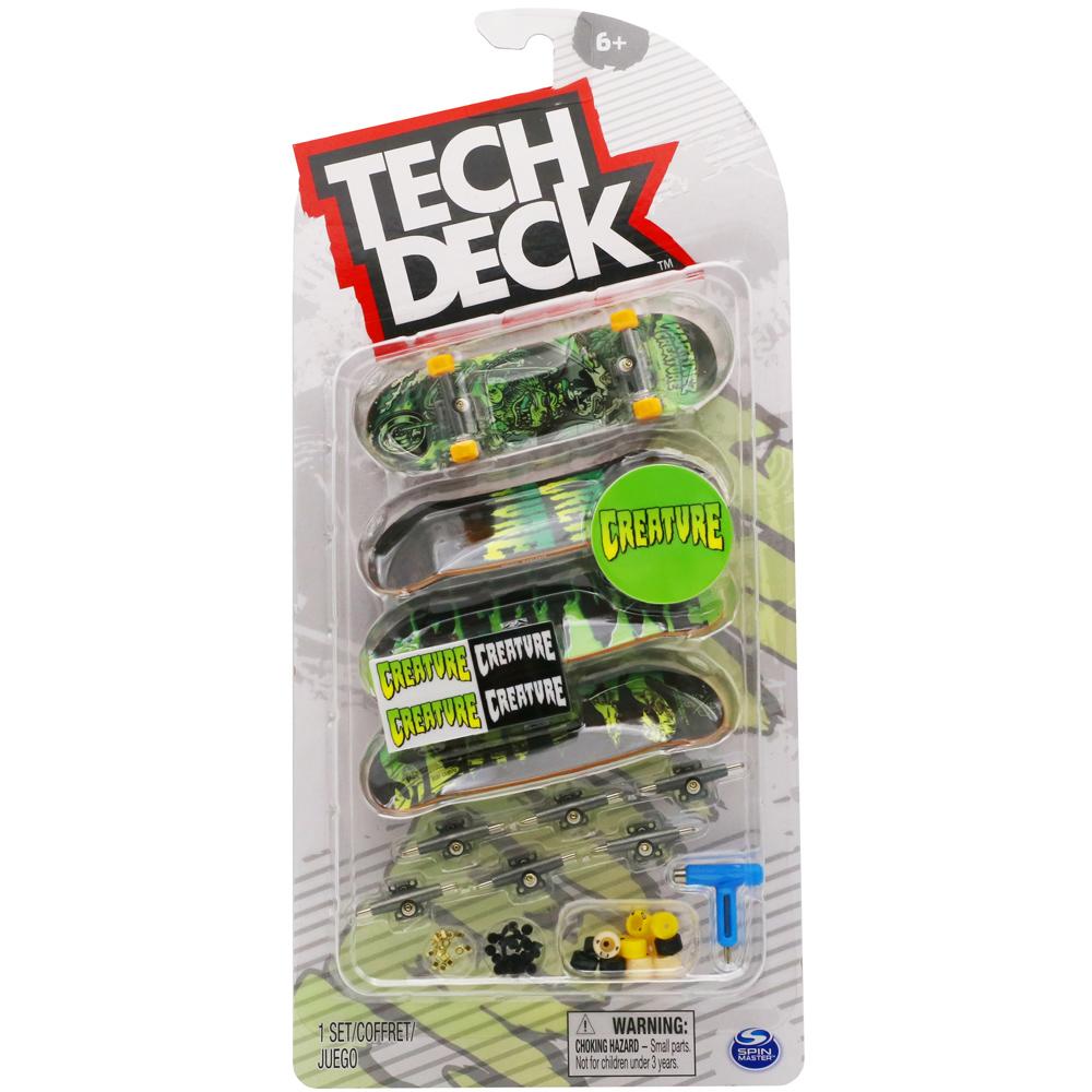Tech Deck Creature 96mm Fingerboard 4 Pack Assembly Set for Ages 6+ 20136716