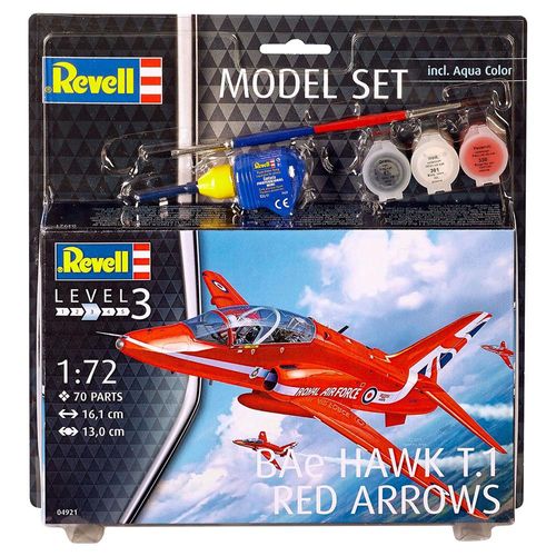 Revell BAe Hawk T.1 RAF Red Arrows Military Plane Plastic MODEL SET Scale 1:72 64921