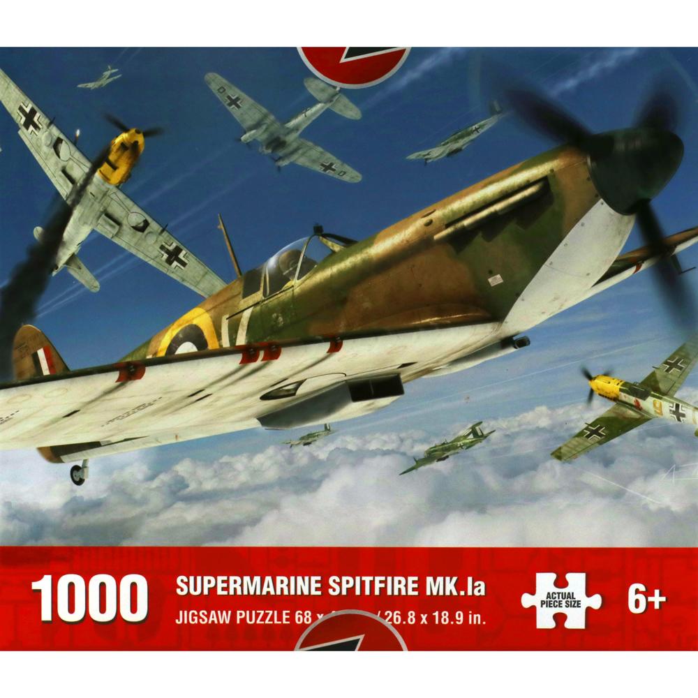 View 3 Airfix Supermarine Spitfire Mk Ia Military Aircraft Jigsaw Puzzle 1000 Piece AX0007