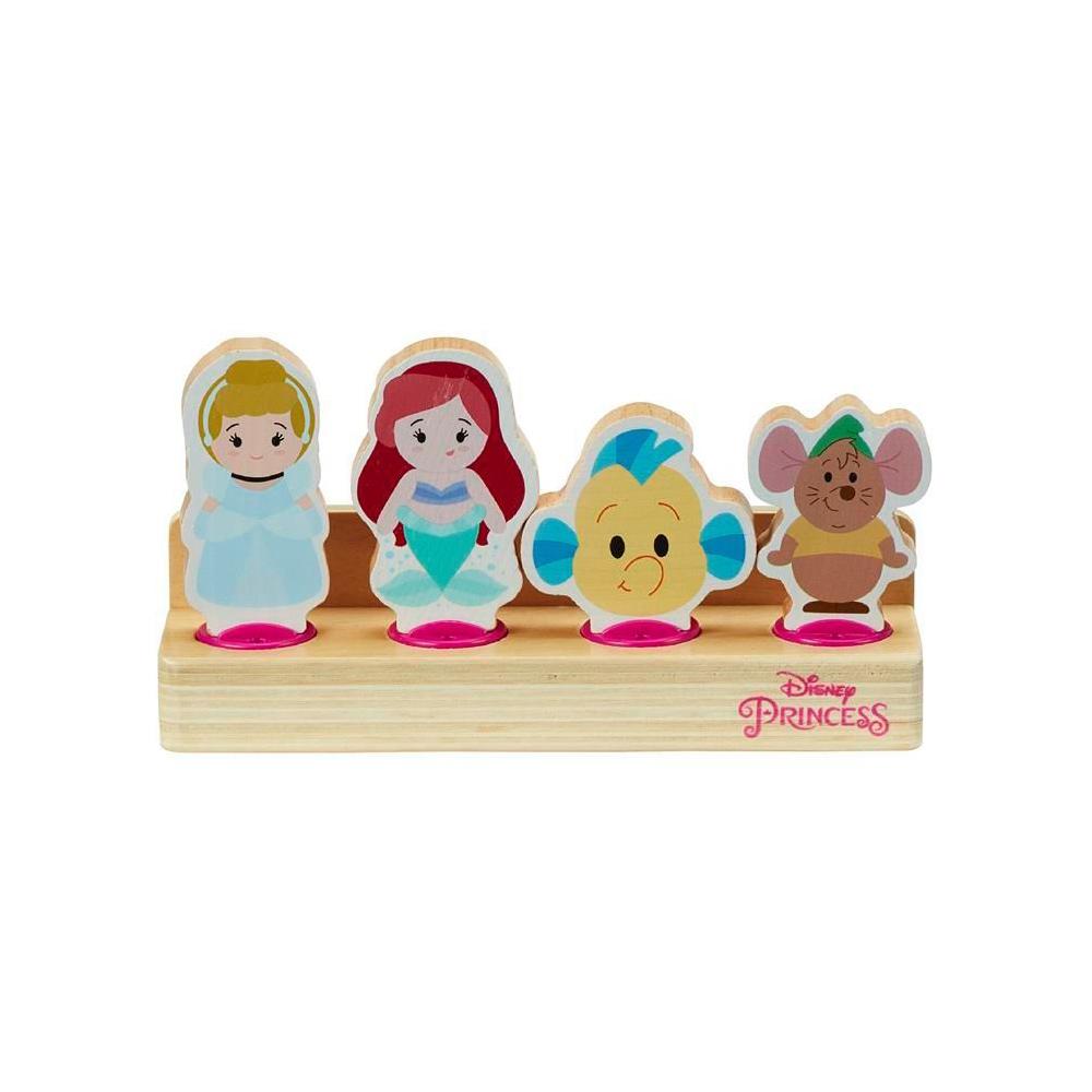 Disney Princess Wooden Double Sided 4 Figure Pack SET 1 (ARIEL, FLOUNDER, CINDRELLA & GUS GUS) 07333-SET1