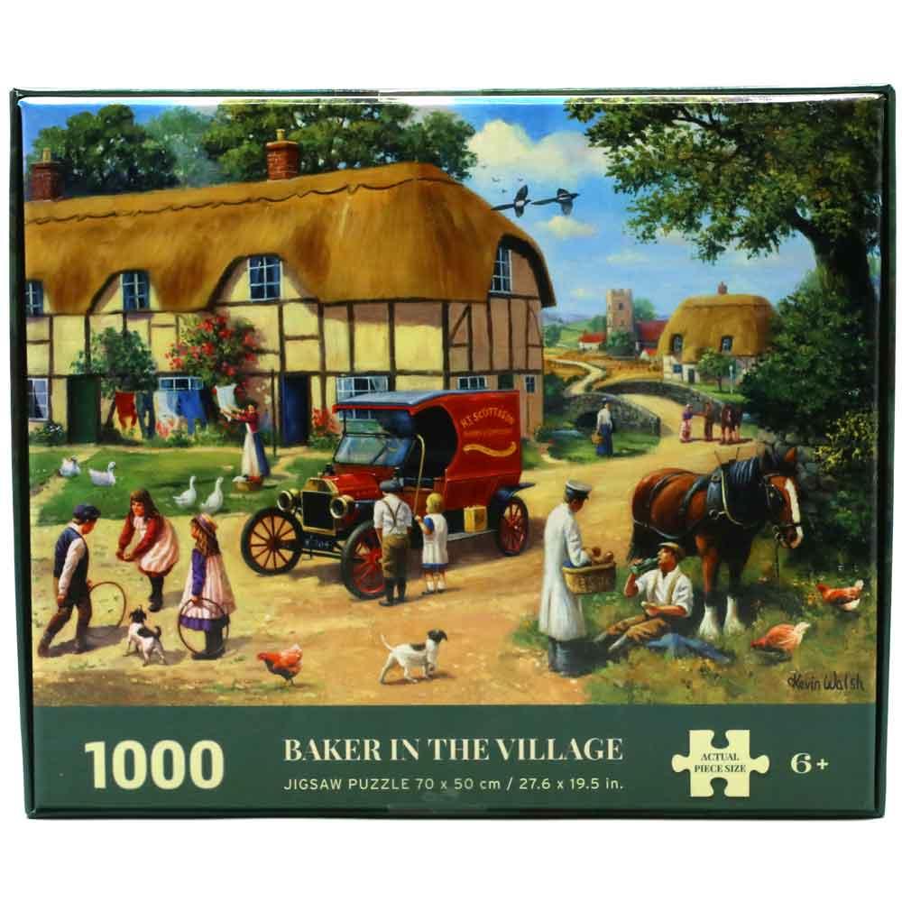 View 3 Kidicraft Kevin Walsh Nostalgia Baker in The Village 1000 Piece Jigsaw Puzzle K33025