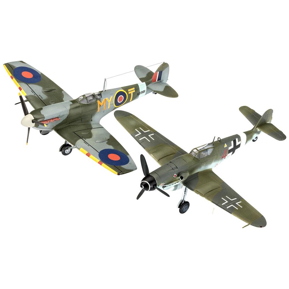 View 2 Revell Combat Set Bf109 G-10 & Spitfire Mk.V Model Set Scale 1:72 63710