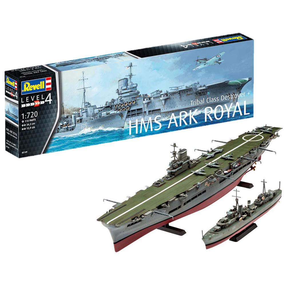 Revell HMS Ark Royal & Tribal Class Destroyer Plastic Model Kit Scale 1/720 05149