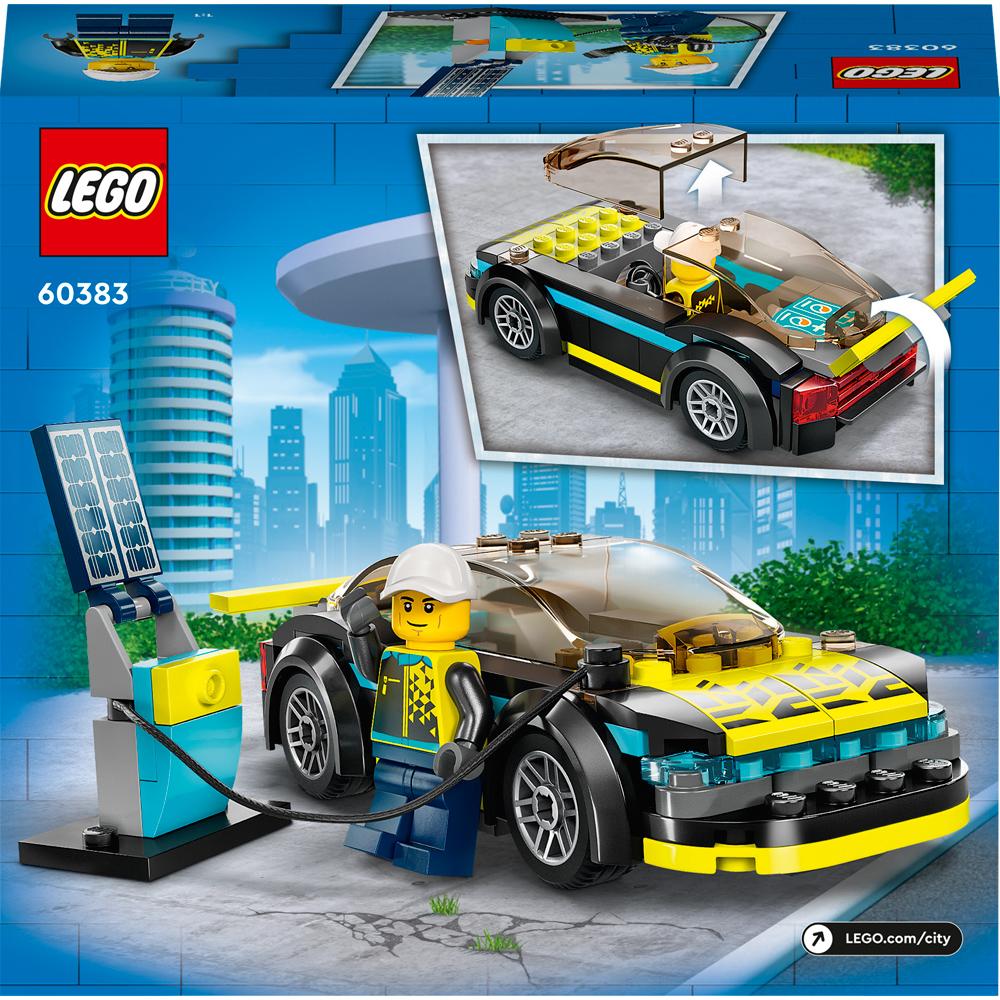 View 4 LEGO City Electric Sports Car Building Set Toy 95 Piece for Ages 5+ 60383