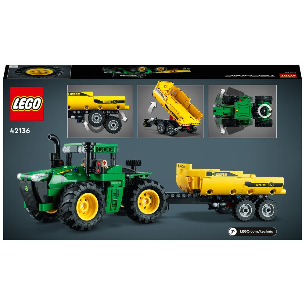  LEGO Technic John Deere 9620R 4WD Tractor Toy 42136 Building  Toy - Collectible Model with Trailer, Featuring Realistic Details,  Construction Farm Toy for Kids Ages 8+ : Toys & Games