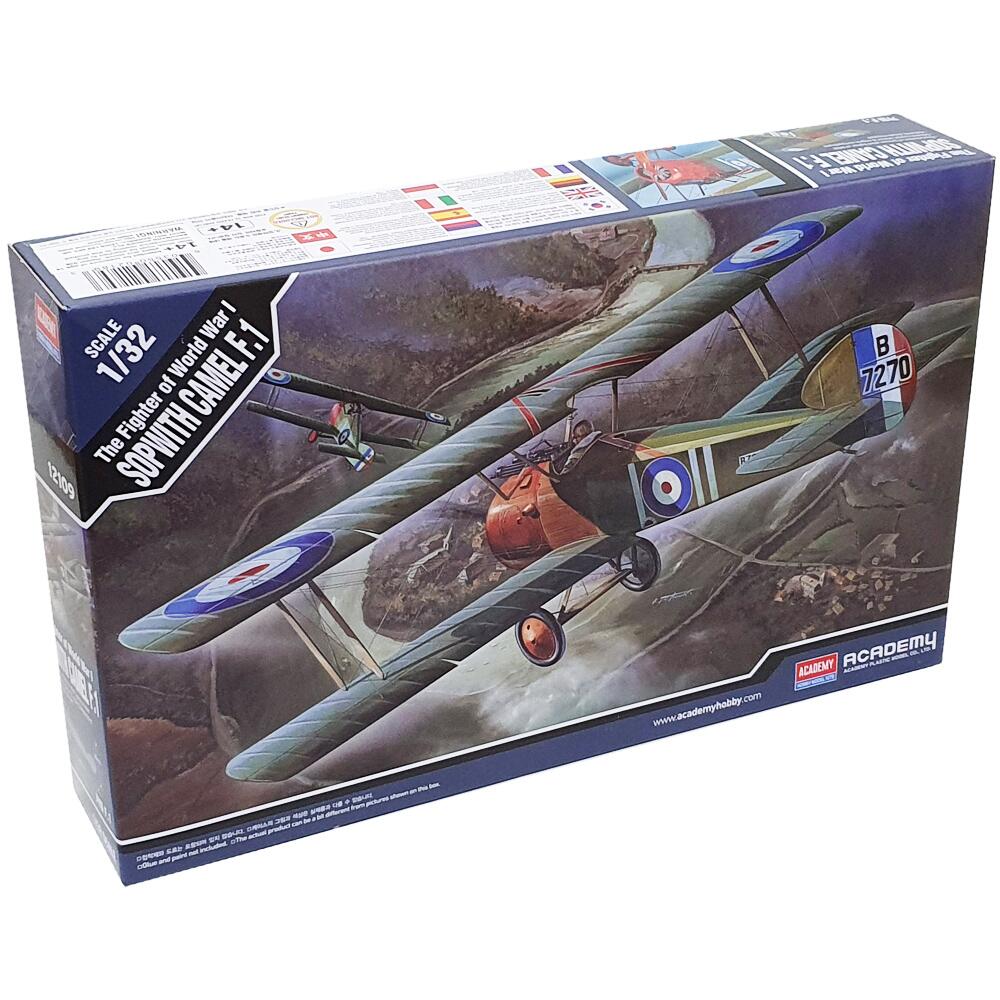 Academy Sopwith Camel F.1 WWI Fighter Aircraft Plastic Model Kit Scale 1:32 12109