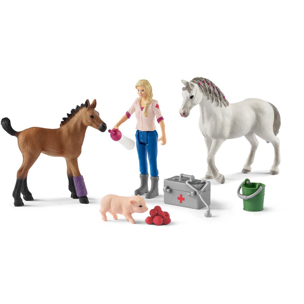 Schleich Farm World Vet Visit with Mare & Foal Figures 42486
