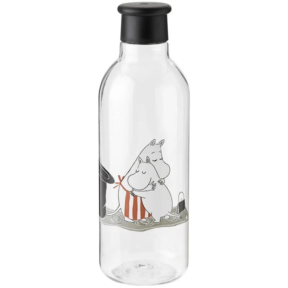 Rigtig Drink It Moomin Clear Drinking Bottle 750ml Screw Top Lid 40Z007013