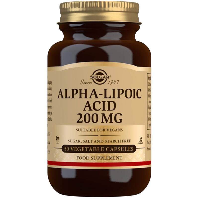 Solgar Alpha Lipoic Acid 200mg 50 Vegetable CAPSULES SOLE58
