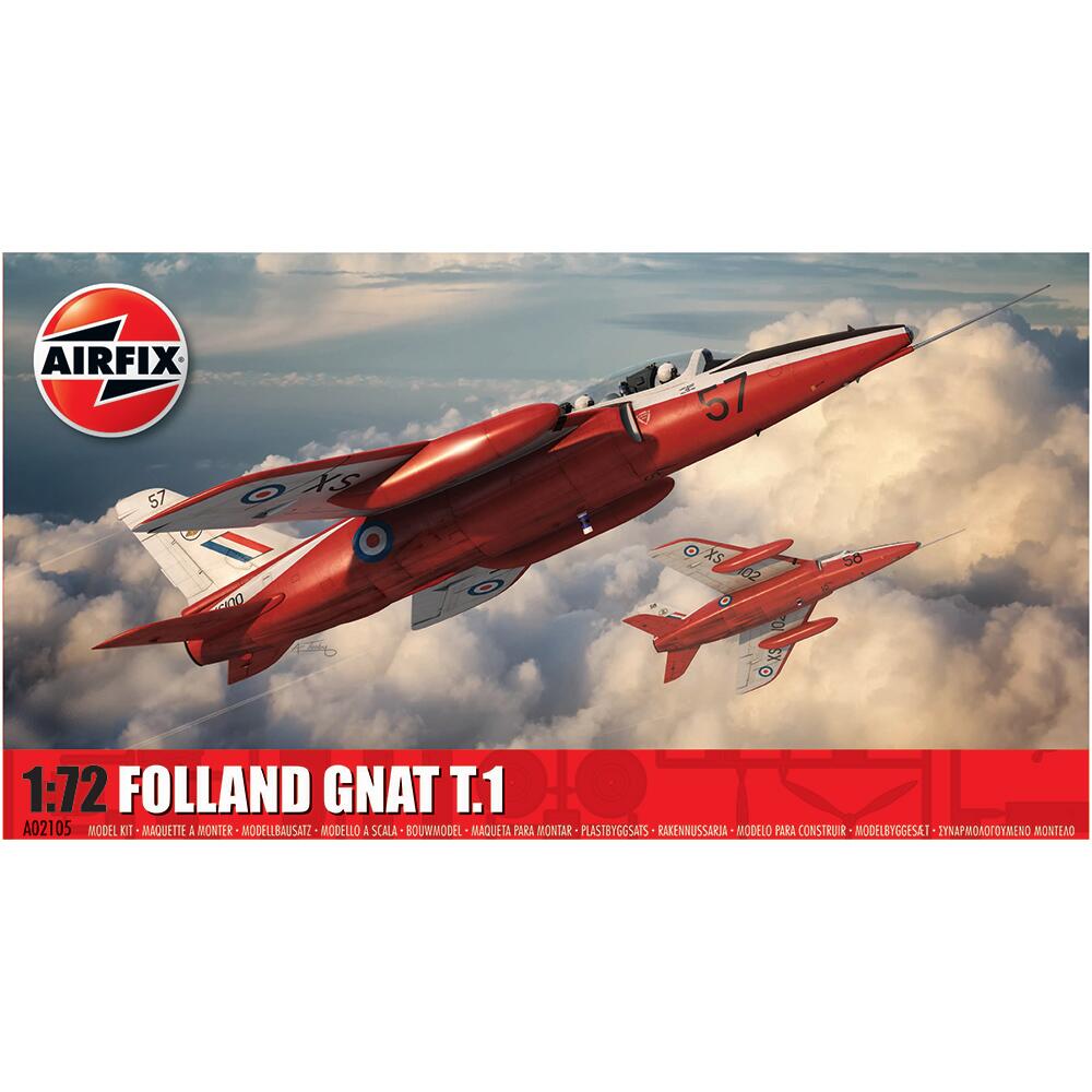 Airfix Folland Gnat T.1 Military Trainer Aircraft Model Kit Scale 1:72 A02105