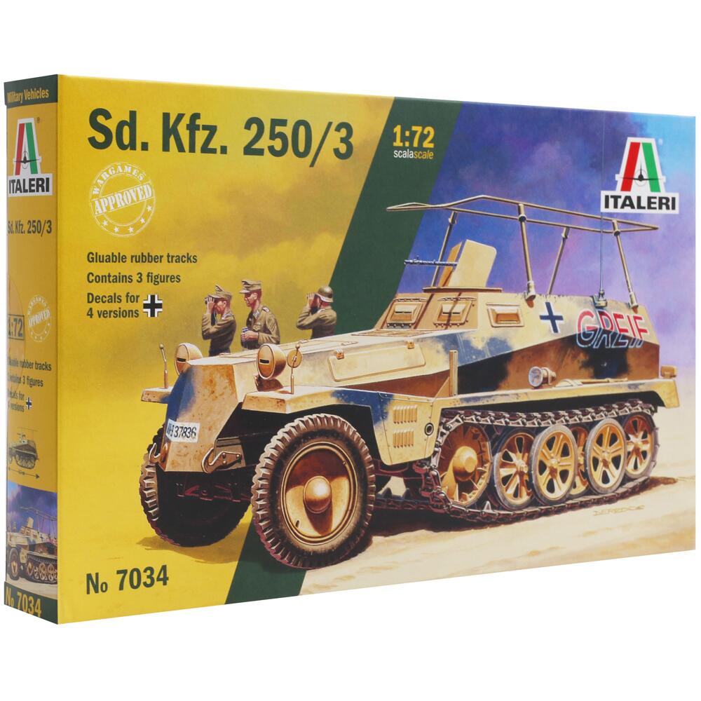 Italeri Sd. Kfz. 250/3 German WWII Half Track Model Kit Scale 1:72 7034