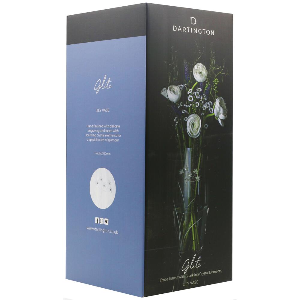 Dartington Lily Vase Glitz Collection Hand Finished with Crystal Elements VA3567