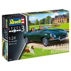 View 3 Revell Jaguar E-Type Roadster Sports Car Plastic Model Kit Scale 1/24 07687