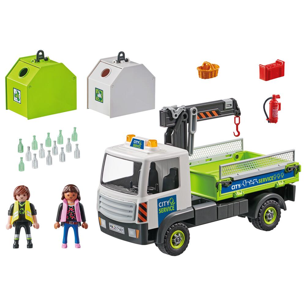 Playmobil City Action Glass Recycling Truck Playset 71431 Ages 4-10