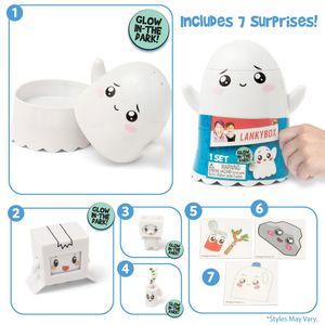 View 3 LankyBox Mystery GHOSTLY GLOW Egg with Surprise Figures 0LA-28006CO