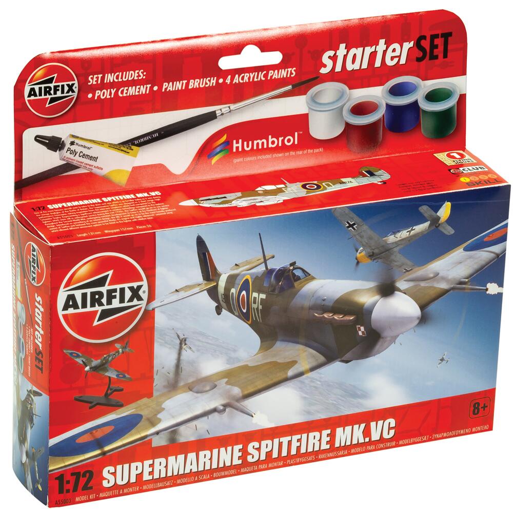 Airfix Supermarine Spitfire Mk.Vc Starter Set Model Kit Scale 1/72 A55001