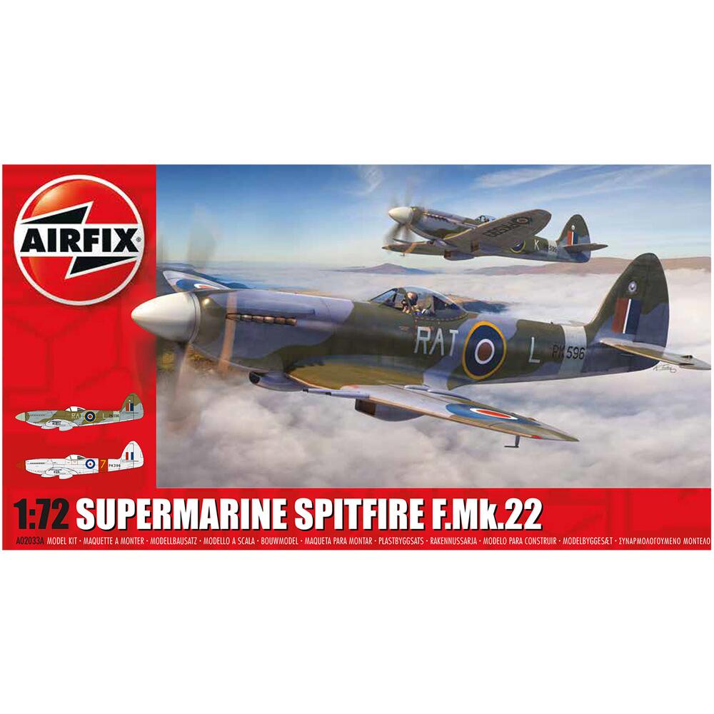 Airfix Supermarine Spitfire F Mk 22 Military Aircraft Model Kit Scale 1:72 A02033A
