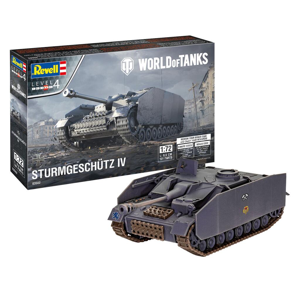 Revell World of Tanks Sturmgeschutz IV Tank Model Kit Scale 1:72 03502