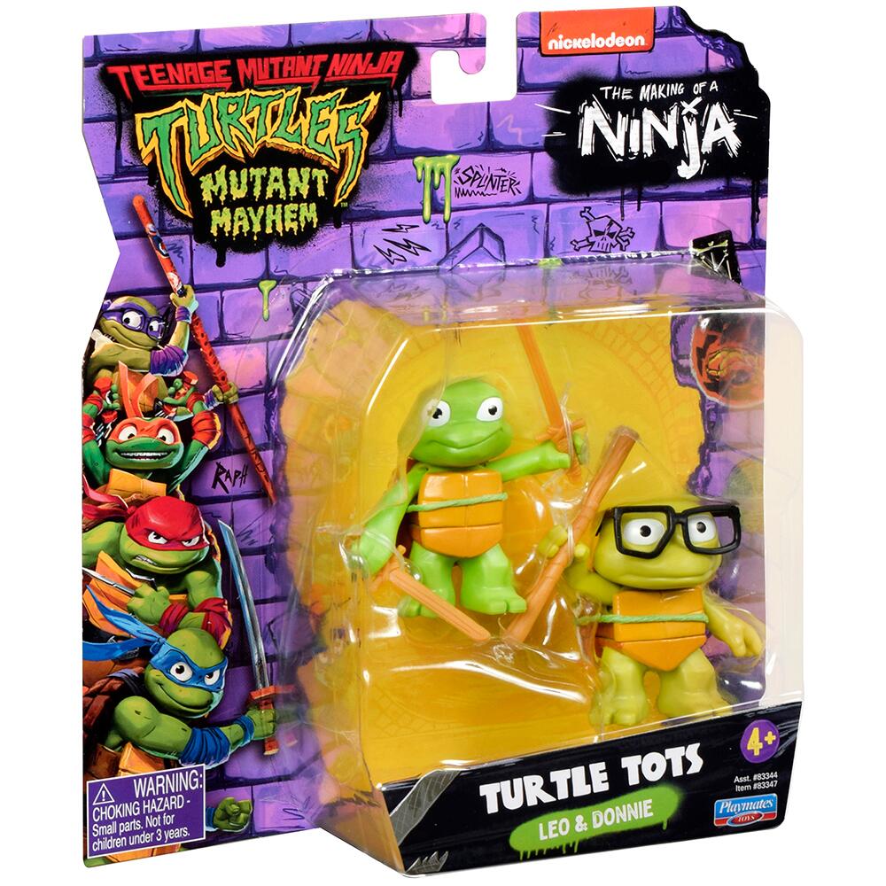 Teenage Mutant Ninja Turtles Mutant Mayhem Turtle Tots LEO & DONNIE Figures 83290