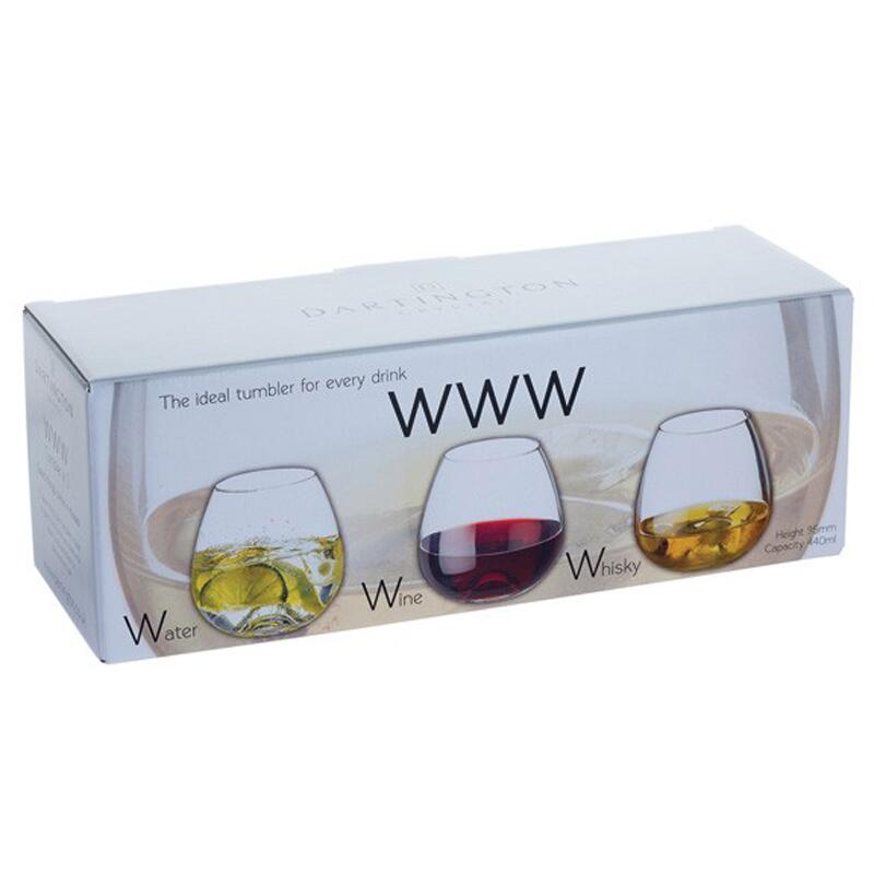 Dartington Crystal Water, Wine, Whisky Tumbler Glasses SET of 3 TU3025/3PK