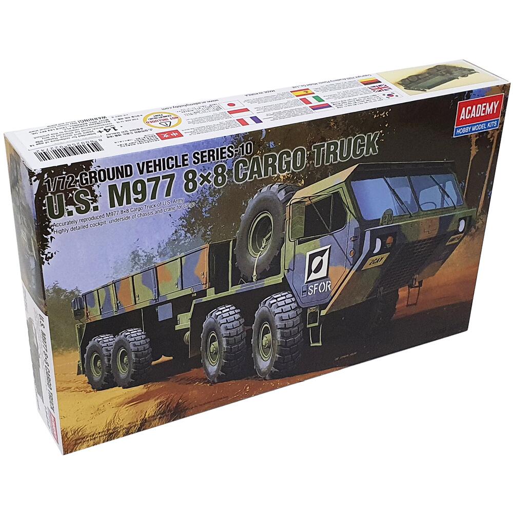 Academy U.S. Ground Vehicle Series M977 8x8 Cargo Truck Model Kit Scale 1:72 13412