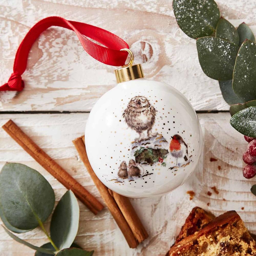 Royal Worcester Wrendale Designs Christmas Carol Bone China Bauble