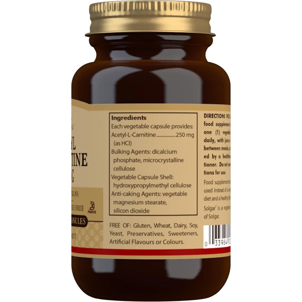 Solgar Acetyl L-Carnitine 250mg 30 VEGETABLE CAPSULES