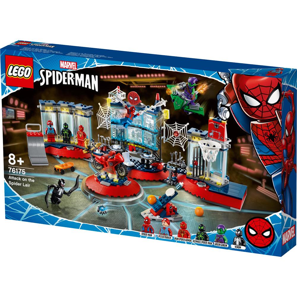 LEGO Marvel Spider Man Spider Man Attack on the Spider Lair Building Set 76175 Age 8
