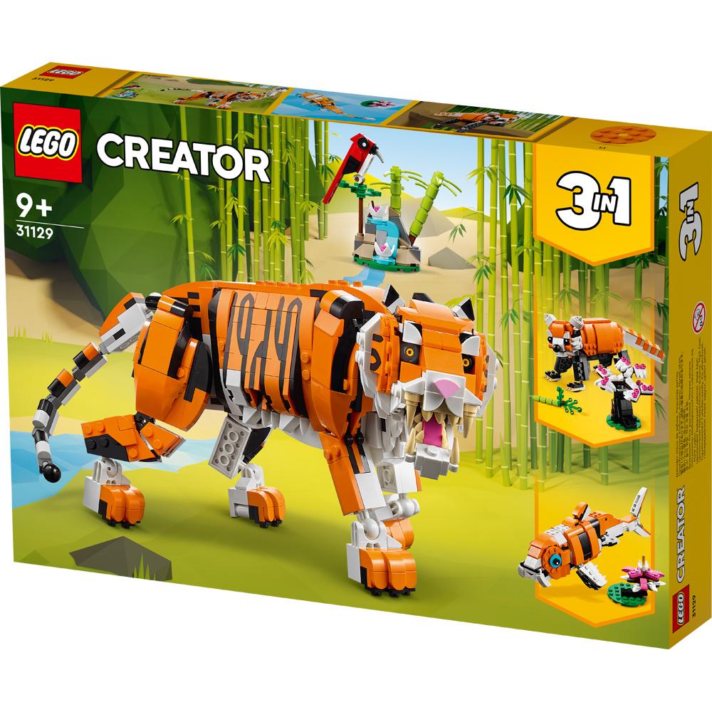 View 4 LEGO Creator Majestic Tiger 3 in 1 Building Set 755 Pieces for Ages 9+ 31129