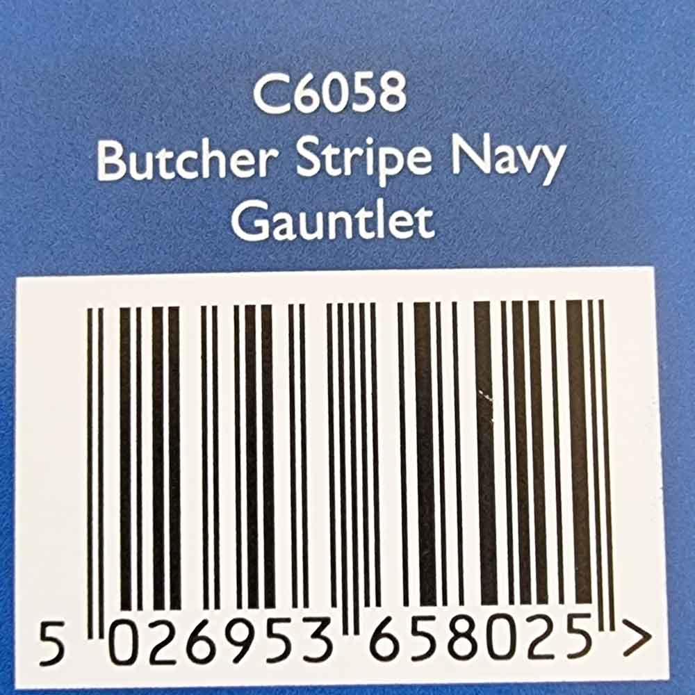 View 3 Samuel Lamont Butchers Stripe Navy Cotton Gauntlet C6058GT