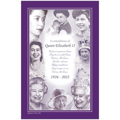 Samuel Lamont Queen Elizabeth II in Remembrance Cotton Tea Towel 50 x 76cm B02022C