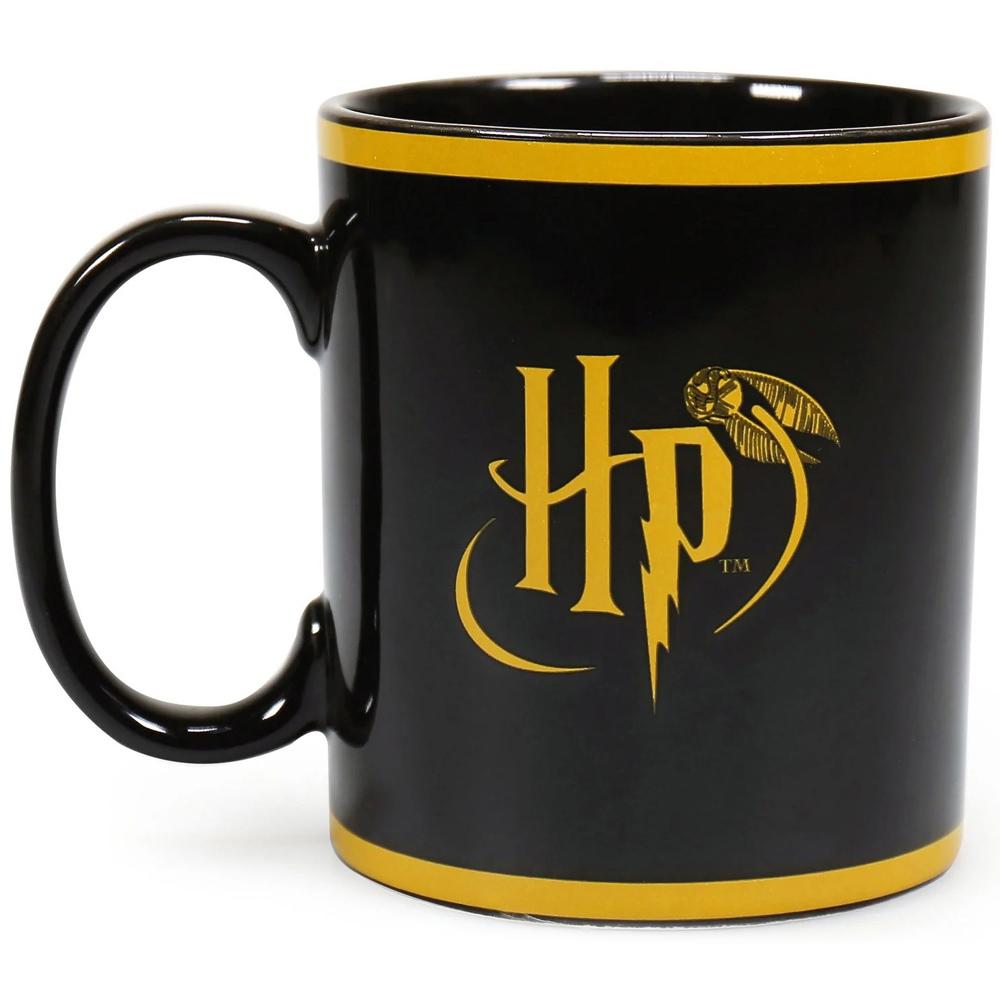View 2 Harry Potter Hogwarts Crest 400ml Ceramic Black Mug Dishwasher Safe Boxed MUGBHP62