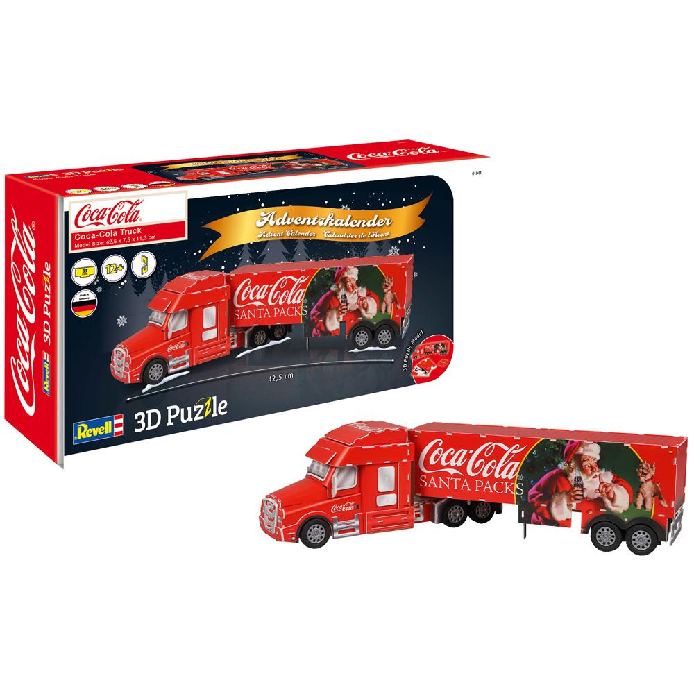 View 3 Revell Advent Calendar Coca Cola Truck 3D Puzzle 42cm Long for Ages 12+ 01041