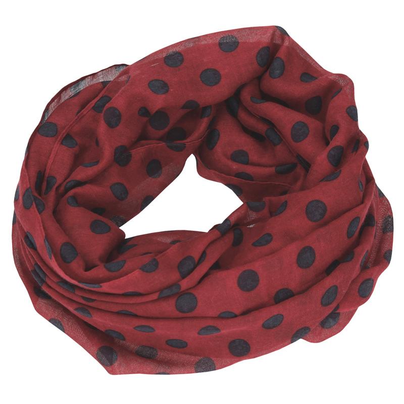 Depesche TOPModel Loopscarf, Burgundy with Dark Blue Dots 6394_A