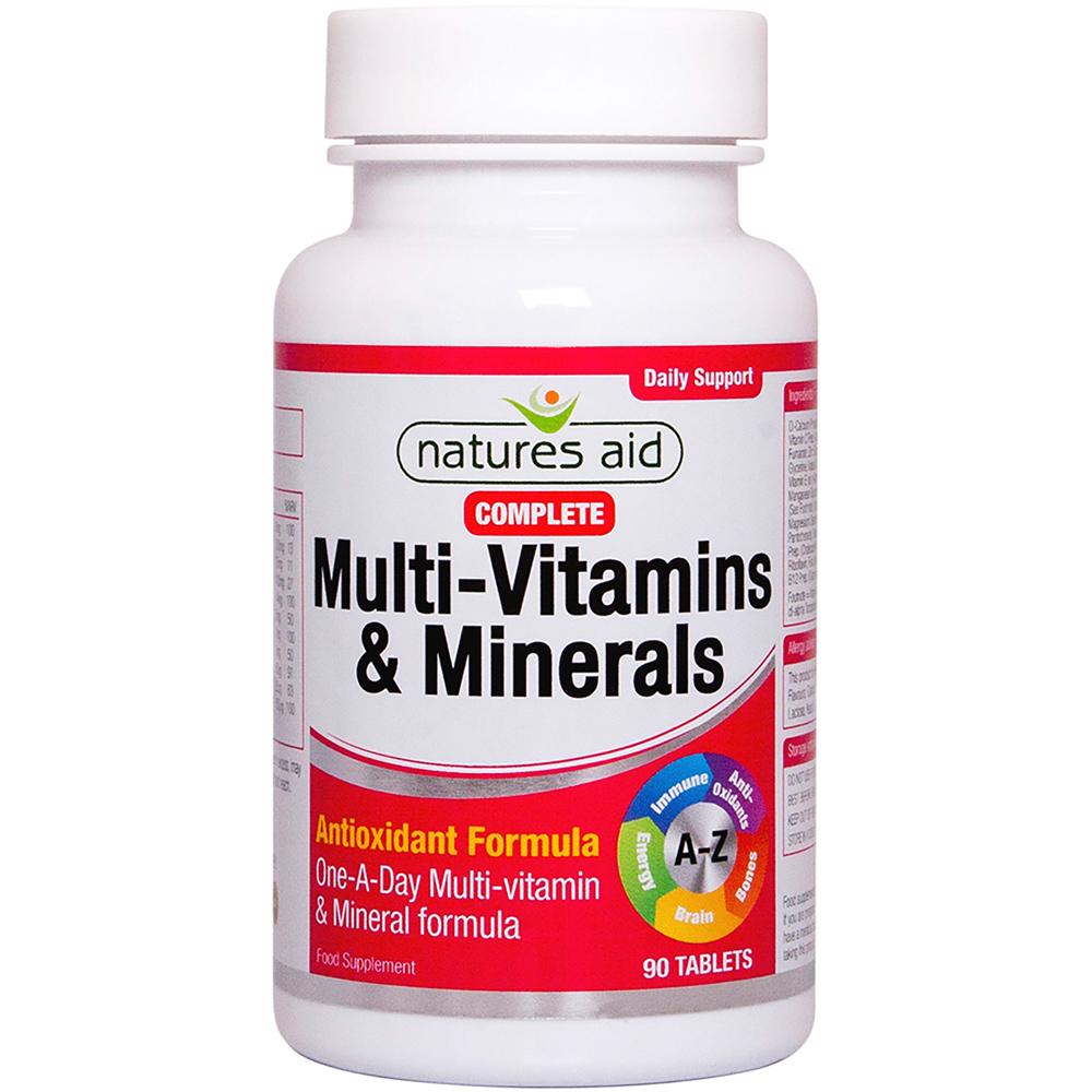 View 5 Natures Aid Complete One-A-Day Multi-Vitamins & Minerals - 90 Tablets NA16720